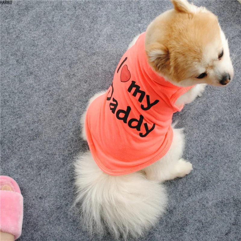 Cute Printed Summer Pets tshirt Puppy Dog Clothes Pet Cat Vest Cotton T Shirt Pug Apparel Costumes Dog Clothes for Small Dogs