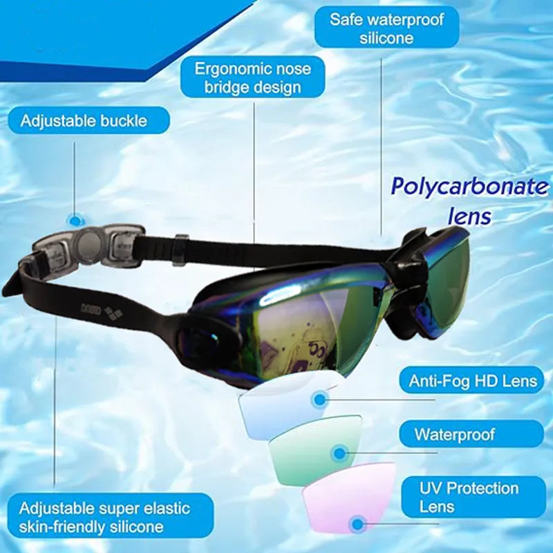 Professional Waterproof Swimming Goggles Anti-fog UV400 Leak Prevention Glasses Children Students Swim Eye Protection Eyewear