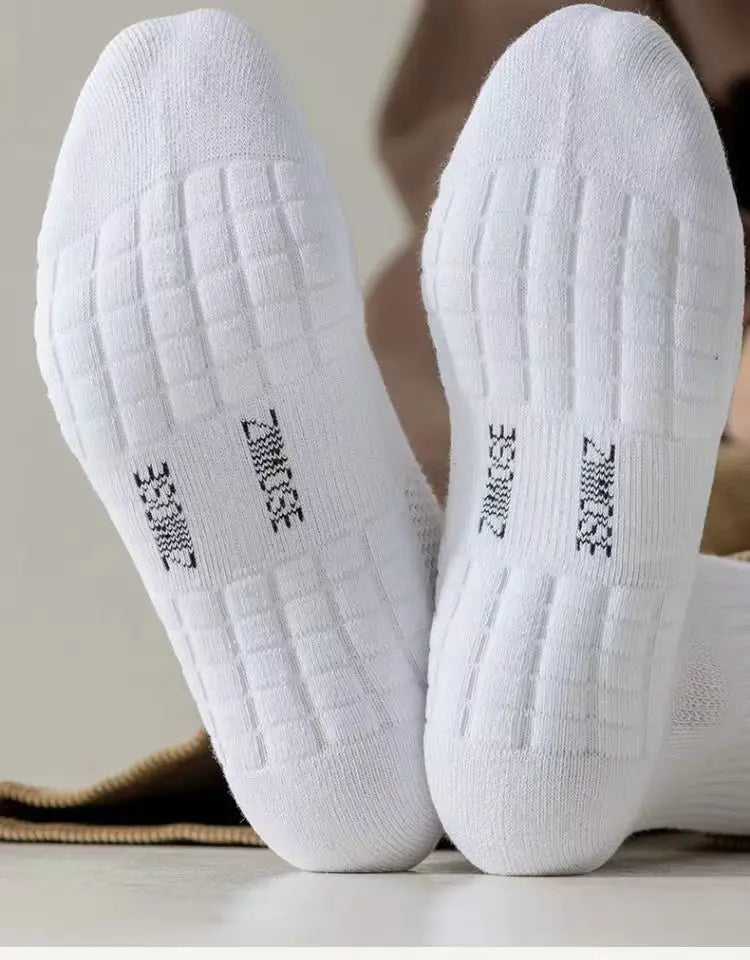 1pairs Socks Men's cotton deodorant winter towel bottom with velvet mid-tube white stockings thickened sports basketball socks