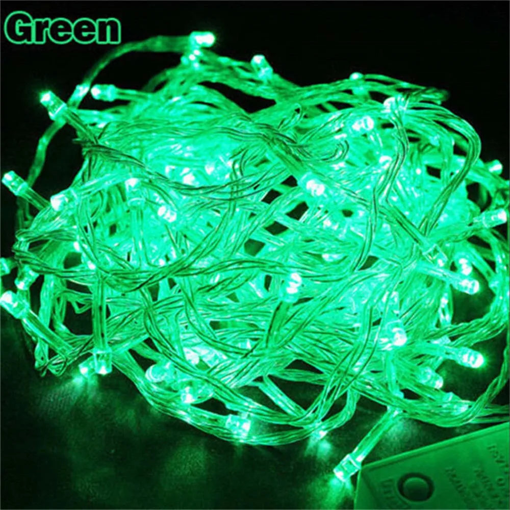 10M LED String Light Christmas Lights Indoor Outdoor Tree Decoration 100 LEDs Waterproof Holiday Garland Fairy Lights