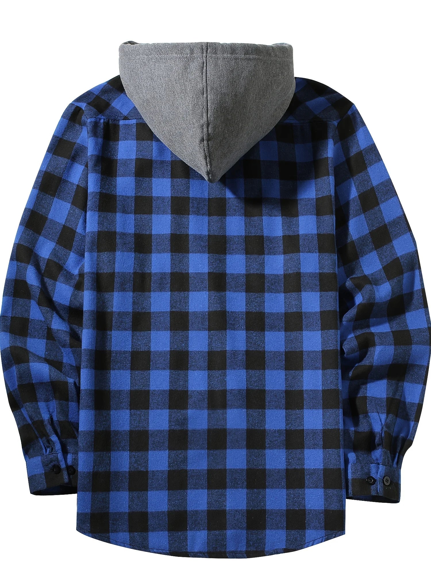 New Coat Spring and Autumn Men's Loose Plaid Hooded Shirt Large Size Fashion Casual Long sleeved Shirt Street StyleS-3XL