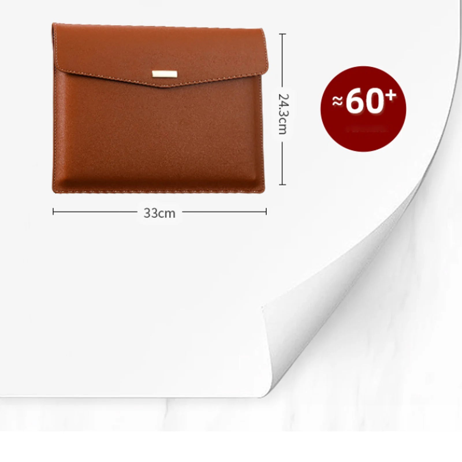 Leather File Folder Large Capacity Document Bag Business Briefcase Magnetic Button Waterproof Laptop Cases Office Organizer