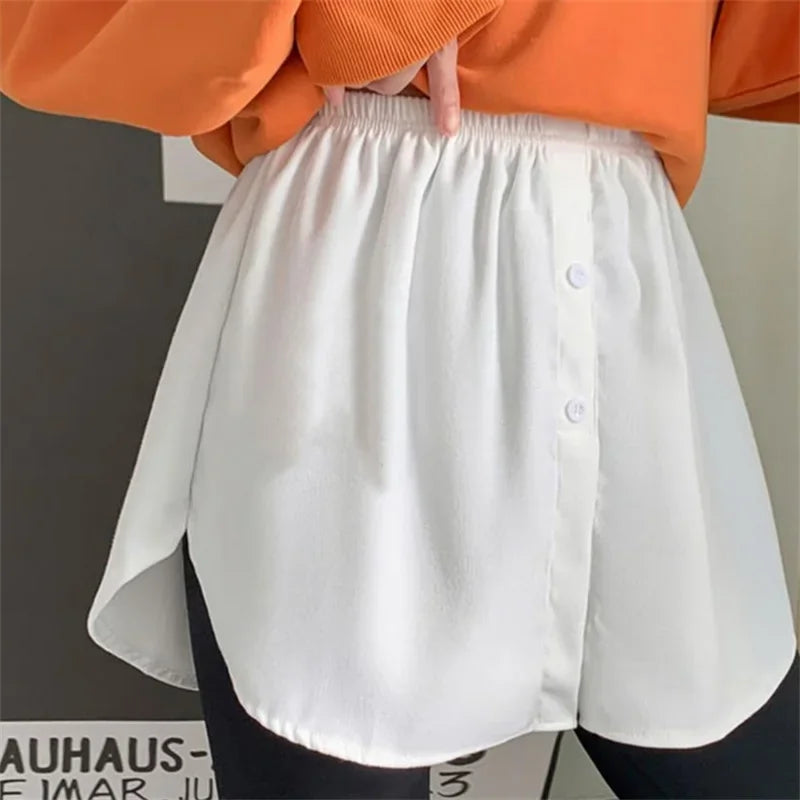 Detachable Underskirt Women Fake Shirt Irregular Skirt Tail Blouse Hem Cotton Extender Fake Hem Mini Skirt Fake Hem 6 Sizes