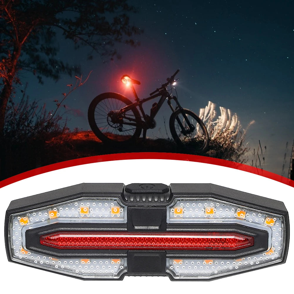 Rechargeable Bike Tail Light with Turn Signals Bicycle Rear Light Wireless Remote Control Warning Cycling Light for Night Riding