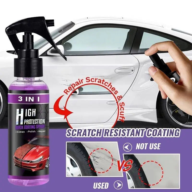 100ML 3 in 1 High Protection Quick Coating Spray Car Wax Polish Spray Car Shield Coating Cleaning Nano Polishing Paint Wax