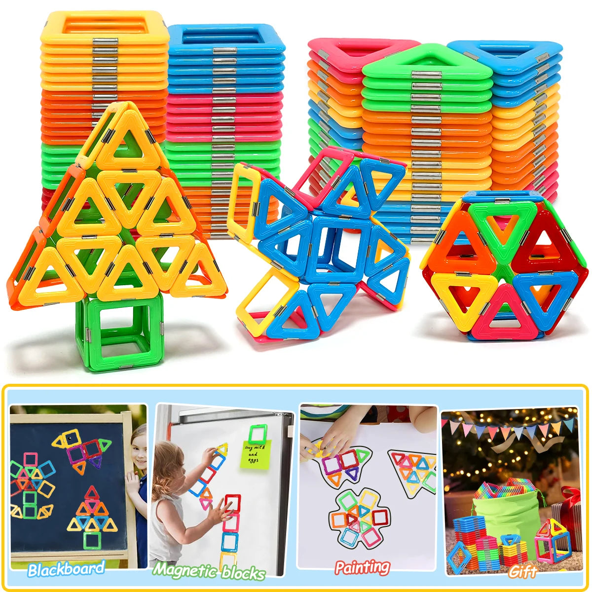 Magnetic Building Blocks Big Size STEM Toys Learning Educational Constructor Set Magnet Toys For Children Toys for Kids Gifts