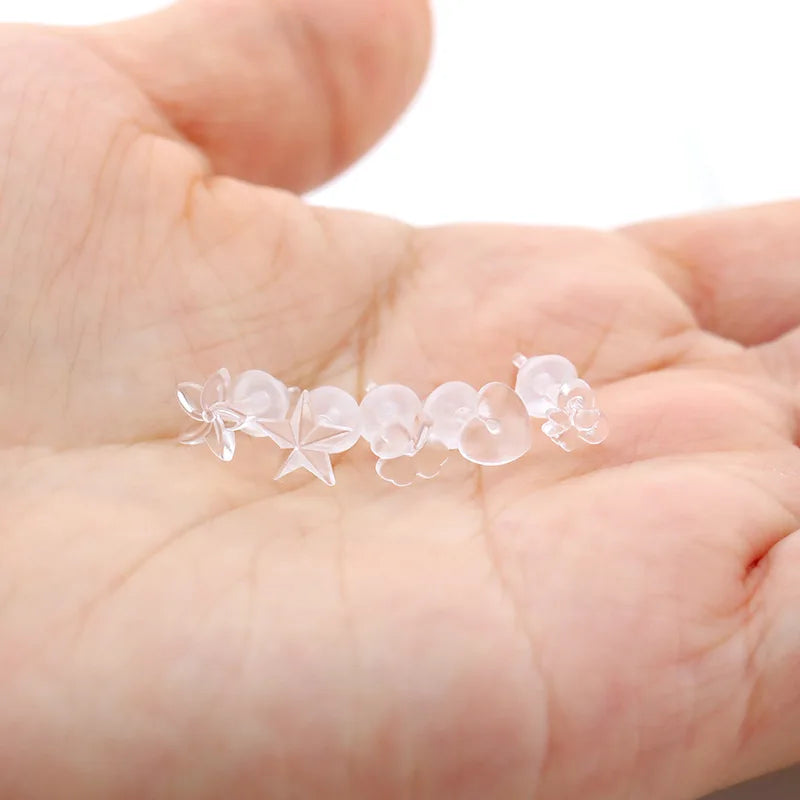 5Pair/set Clear Invisible Plastic Resin Soft Silicone Rubber Stud Earring Base Pins Piercing Retainer Prevent Allergy Jewelry