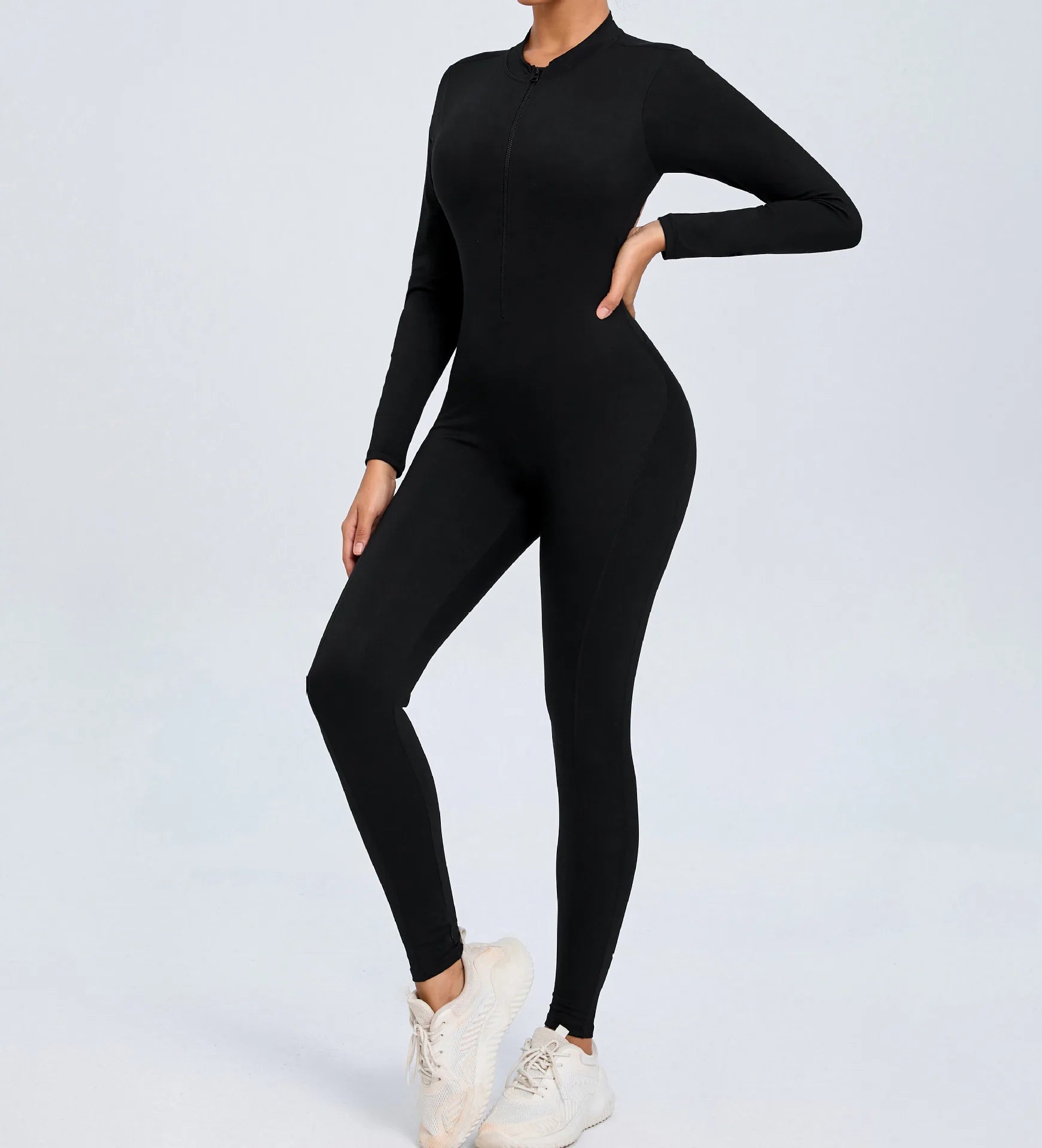 Fashion Hollow Backless Sport Jumpsuit Women's Tracksuit Long Sleeve Zipper Fitness Overalls One Piece Gym Set Workout Clothing