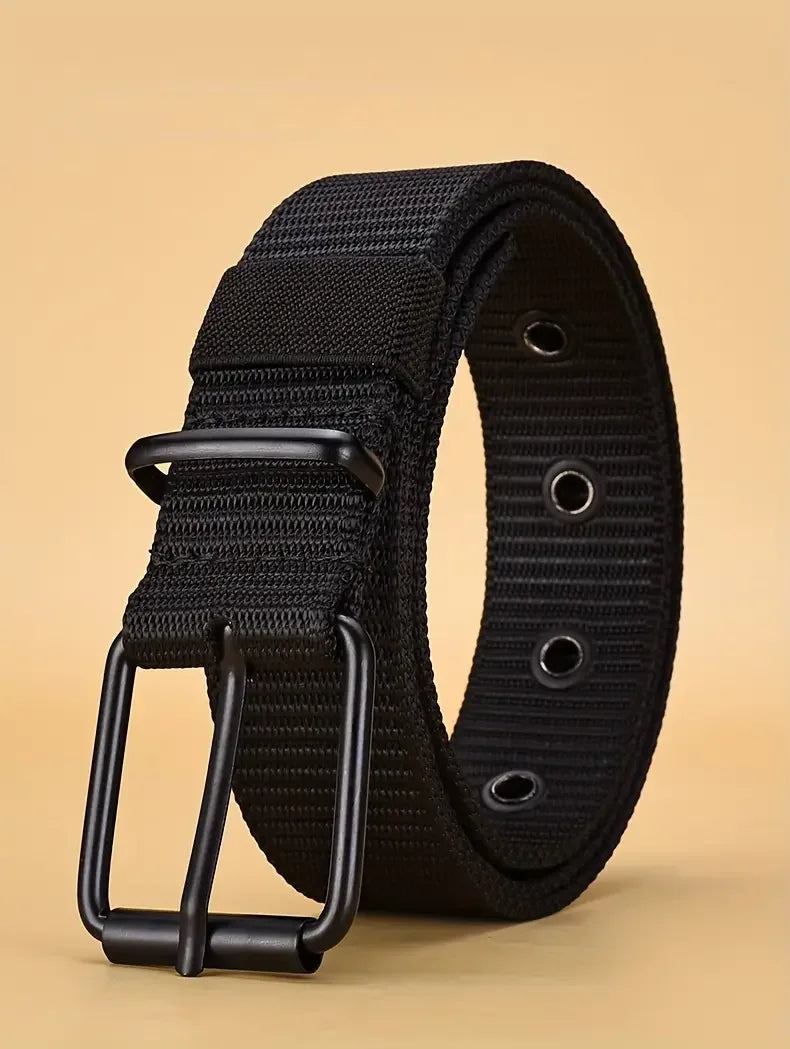 1pc Mens Durable Nylon Canvas Belt - Heavy-Duty Tactical Work Belt with Stylish Quick-Release Prong Buckle for Everyday Wear