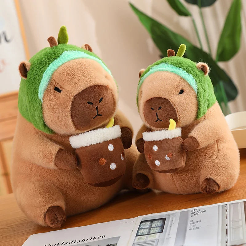 Lotus leaf Capybara Plush Toy Turtle Oyster Bee Bckpack Capibara Cosplay Unicorn Dinosaur Boba Bread Ring Decor Stuffed Animals