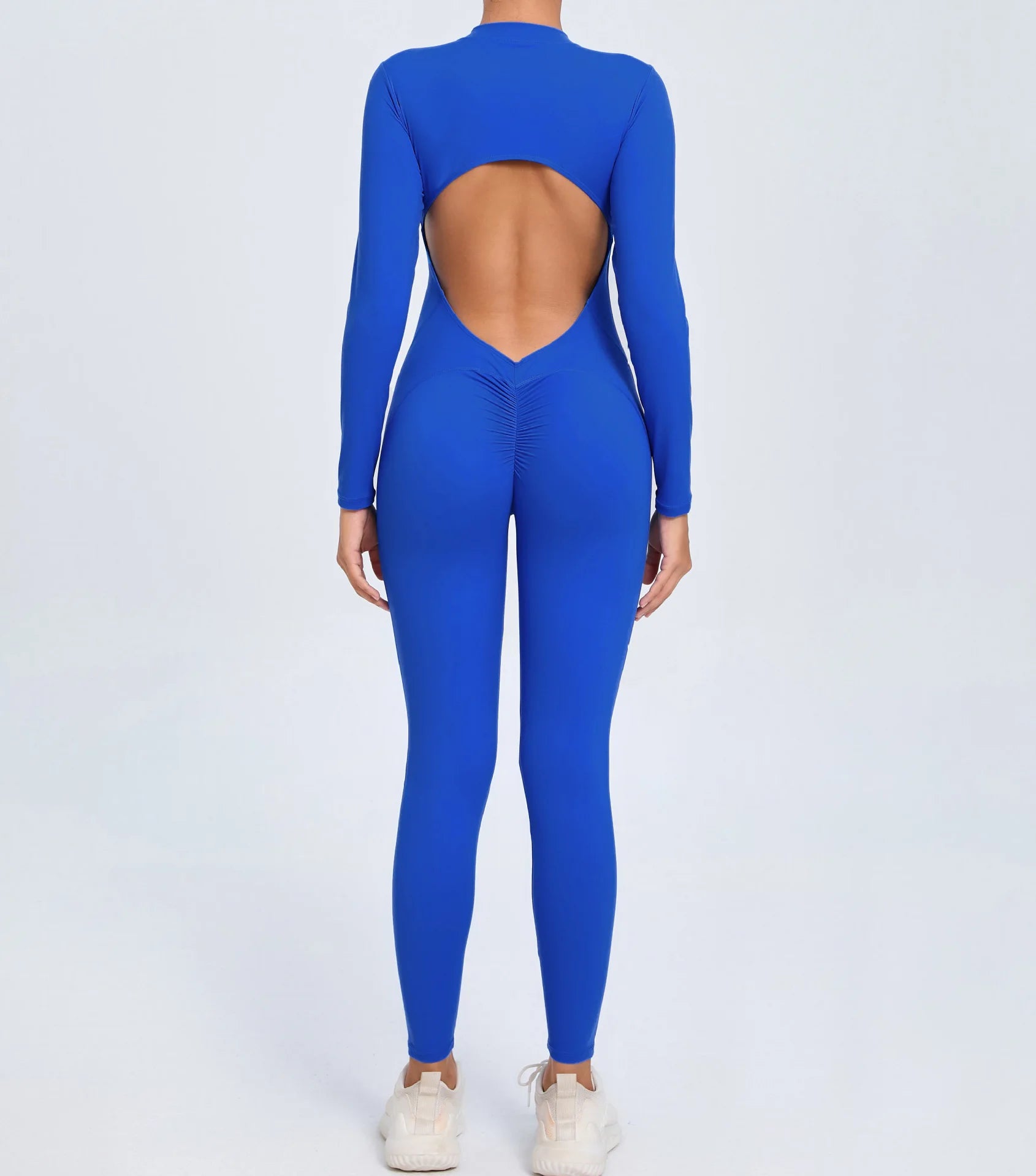 Fashion Hollow Backless Sport Jumpsuit Women's Tracksuit Long Sleeve Zipper Fitness Overalls One Piece Gym Set Workout Clothing