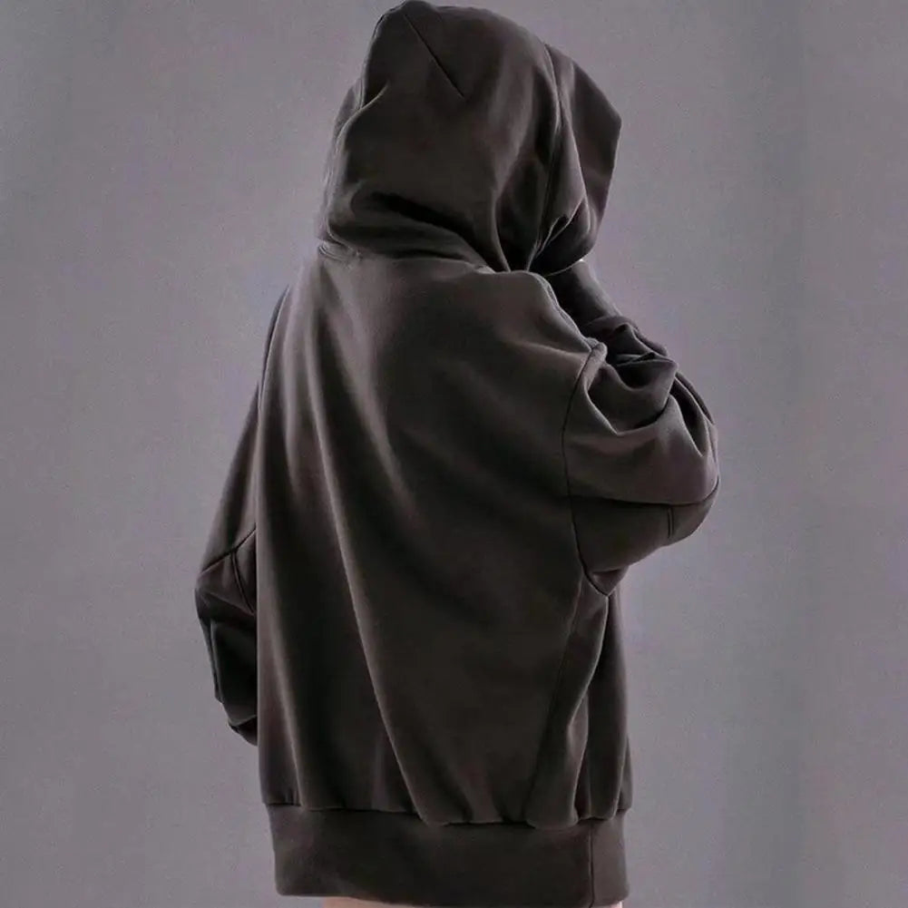 Fleece Turtleneck Men Hoodie Oversized Hip Hop High Collar Men Japanese Ninja Hoodies 2024 Autumn Streetwear Oversized Hoody