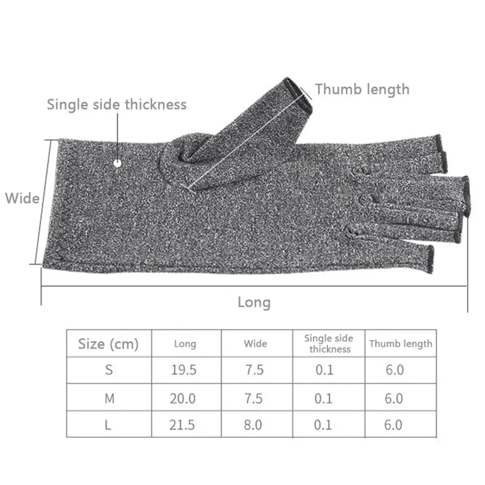 Compression Arthritis Gloves Wrist Support Therapy Wristband Half Finger Compression Gloves Joint Pain Relief Cycling Gloves