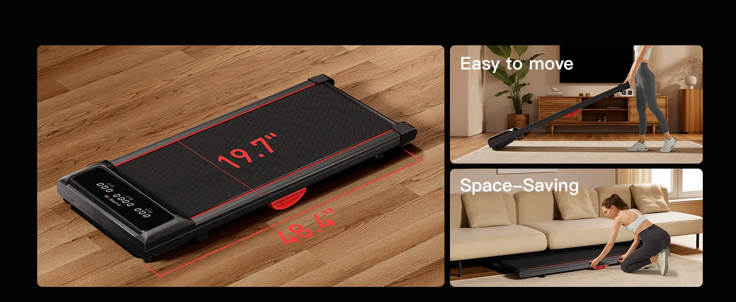 Full-Screen Display, Walking Pad for Home Small, 2.5 HP Quiet