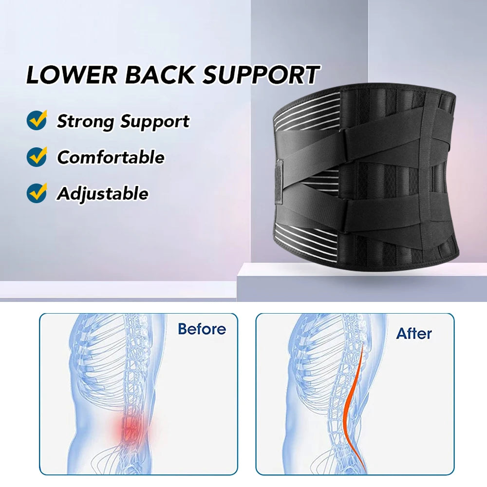 Double Pull Back Lumbar Support Belt Waist Orthopedic Corset Men Women Spine Decompression Waist Trainer Brace Back Pain Relief