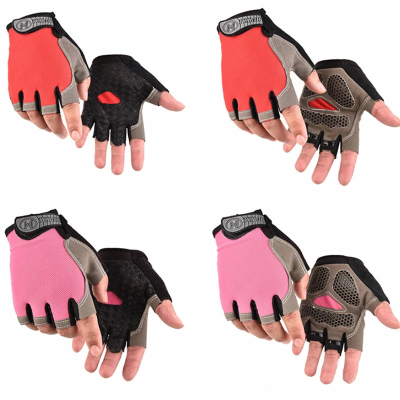 Men Cycling Bicycle Gloves Half Finger Gym Gloves Women Mitten Breathable Anti-slip Glove Fitness Sport Training Gloves