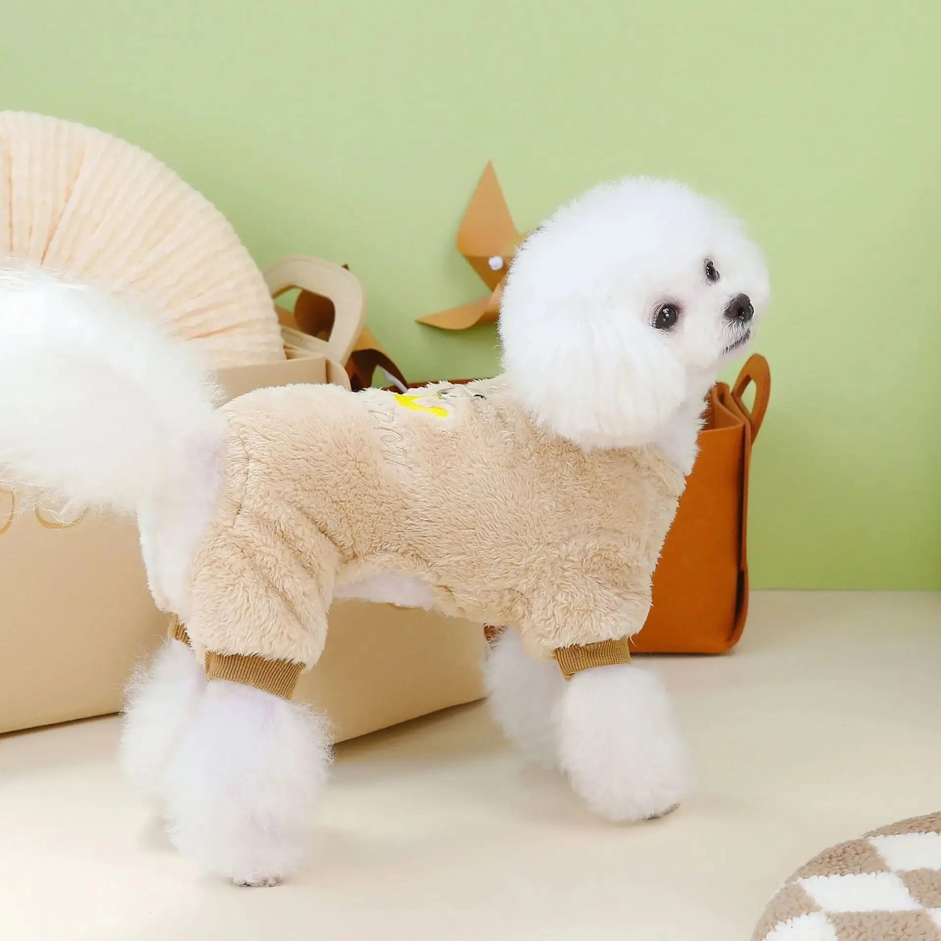 1pc Pet Dog Clothes Soft Warm Fleece Dogs Jumpsuits Crown Pattern Pet Clothing for Small Dogs Puppy Cats Costume Coats