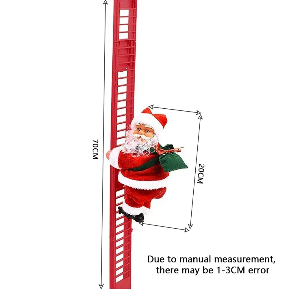 2024 Electric Climbing Ladder Music Santa Claus Doll Christmas Ornament Decoration Christmas Gift Christmas Tree Hanging Decor