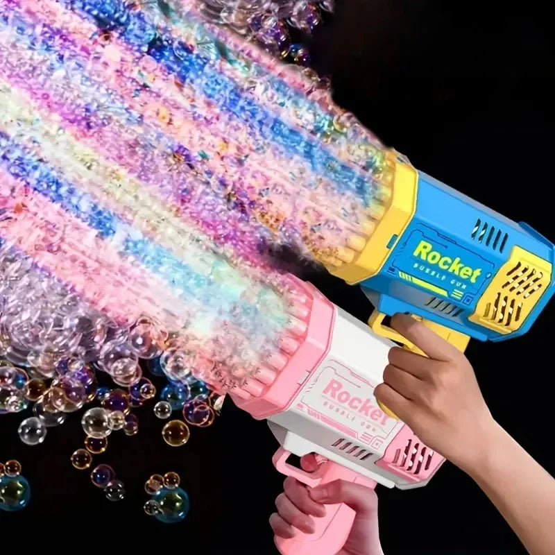 40 Hole Rocket Launcher Handheld Portable Electric Automatic Bubble Gun for Boys and Girls （Without Bubble Water）