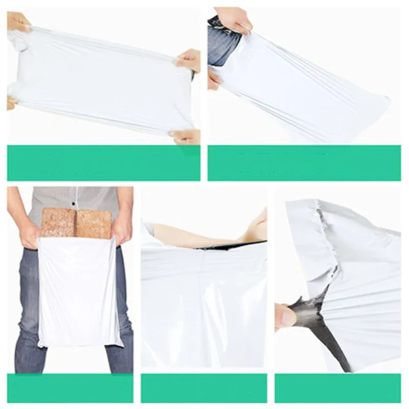 INPLUSTOP Ploy Shipping Bags Opaque PE Plastic Express Envelope Storage White Color Mailing Bags Self Adhesive Seal Courier Bag