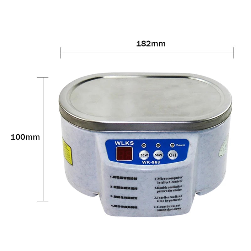 30/50W Digital Ultrasonic Cleaner Tub Dual Frequency Vibration Jewelry Parts Glasses Circuit Board Portable Watch Washer Machine