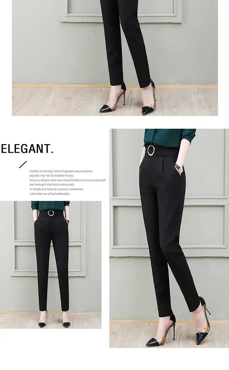 Women's High Waist Pants Spring and Summer Thin Stretch Women's Loose Trousers Casual Suit Pants Straight Office Ladies Clothes