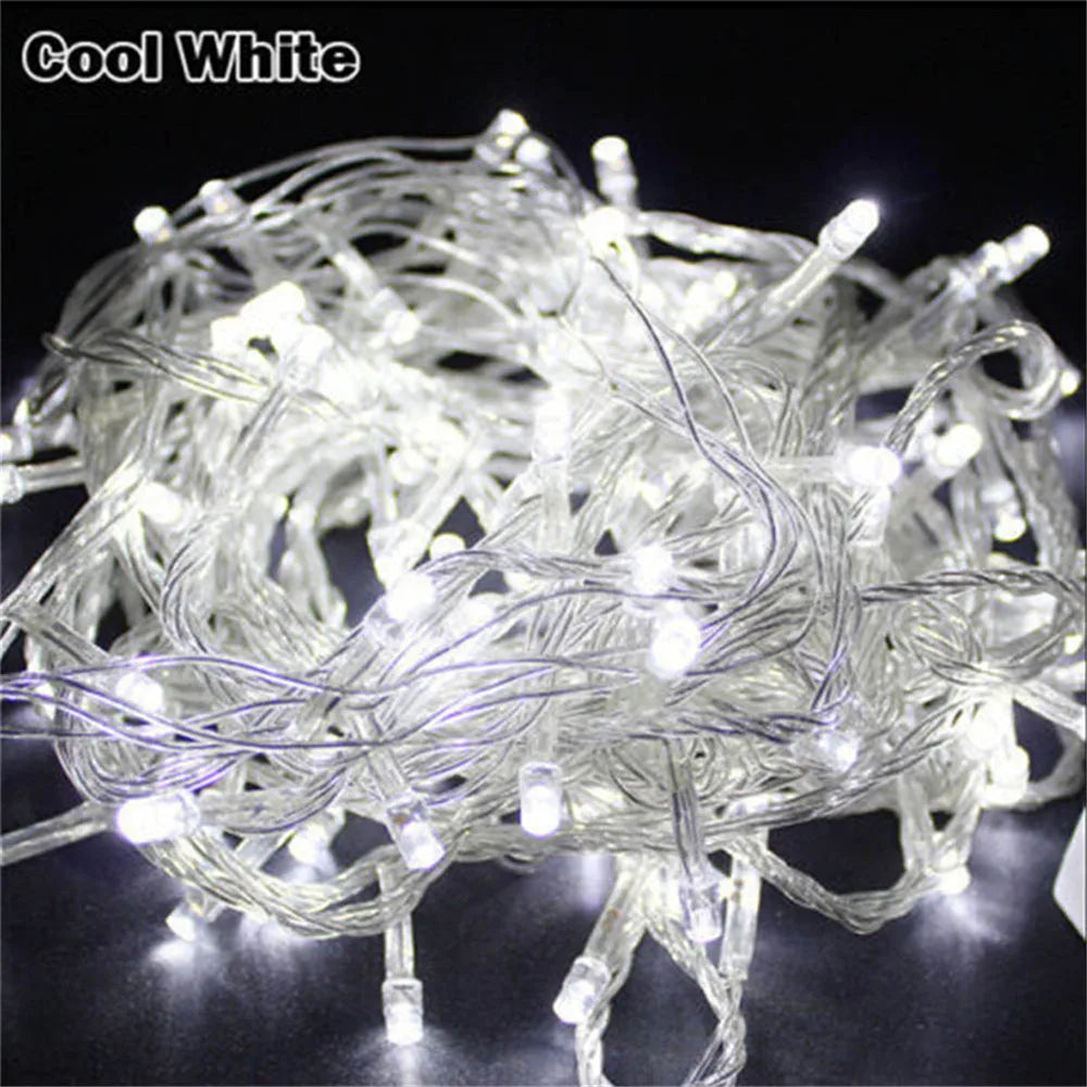 10M LED String Light Christmas Lights Indoor Outdoor Tree Decoration 100 LEDs Waterproof Holiday Garland Fairy Lights