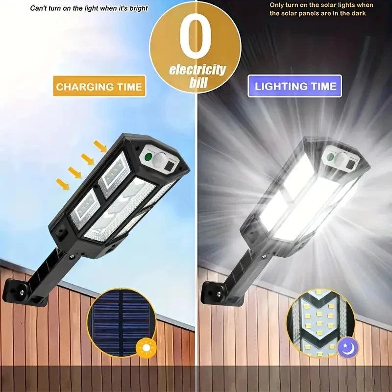 NEWEST Upgrade Powerful Solar Led Lights Outdoor Solar Lamp With Motion Sensor Waterproof Solar Garden Light Street Yard Lantern