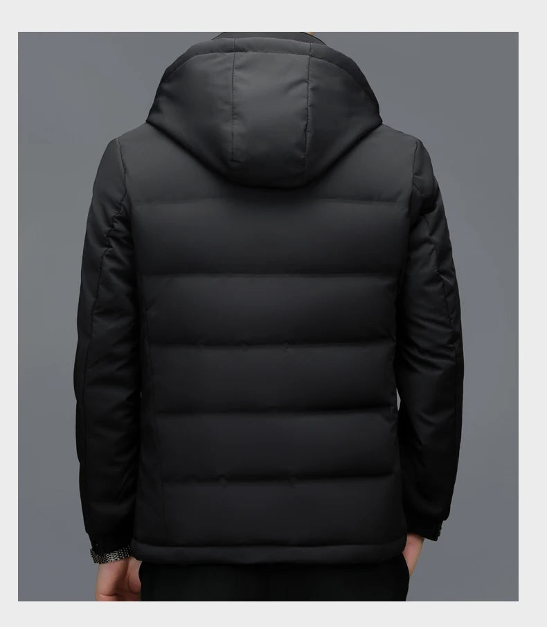 YX-2602 Winter New Men's Short Down Jacket Thickened And Velvet Warm Brand Authentic Business And Leisure White Duck Down Top