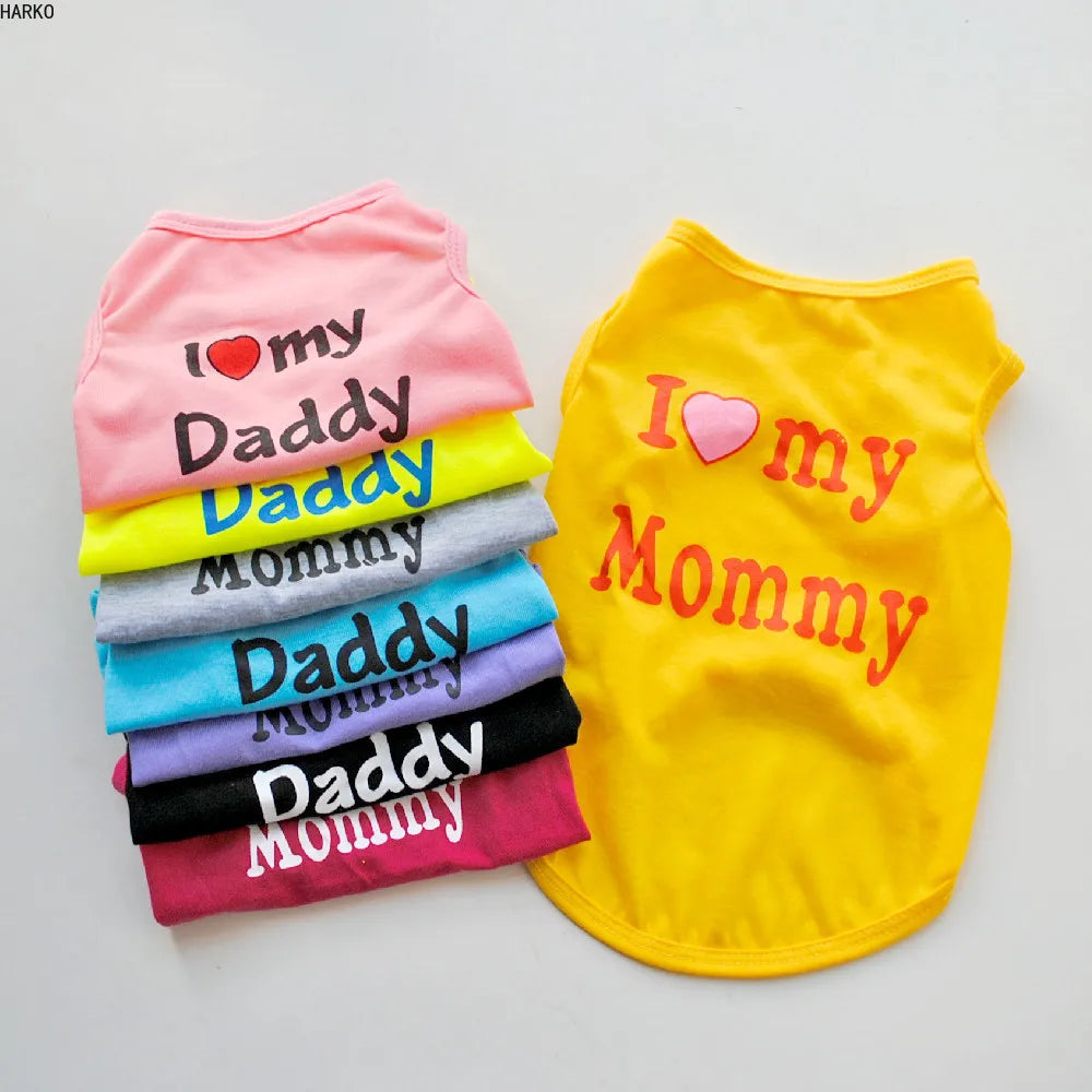 Cute Printed Summer Pets tshirt Puppy Dog Clothes Pet Cat Vest Cotton T Shirt Pug Apparel Costumes Dog Clothes for Small Dogs