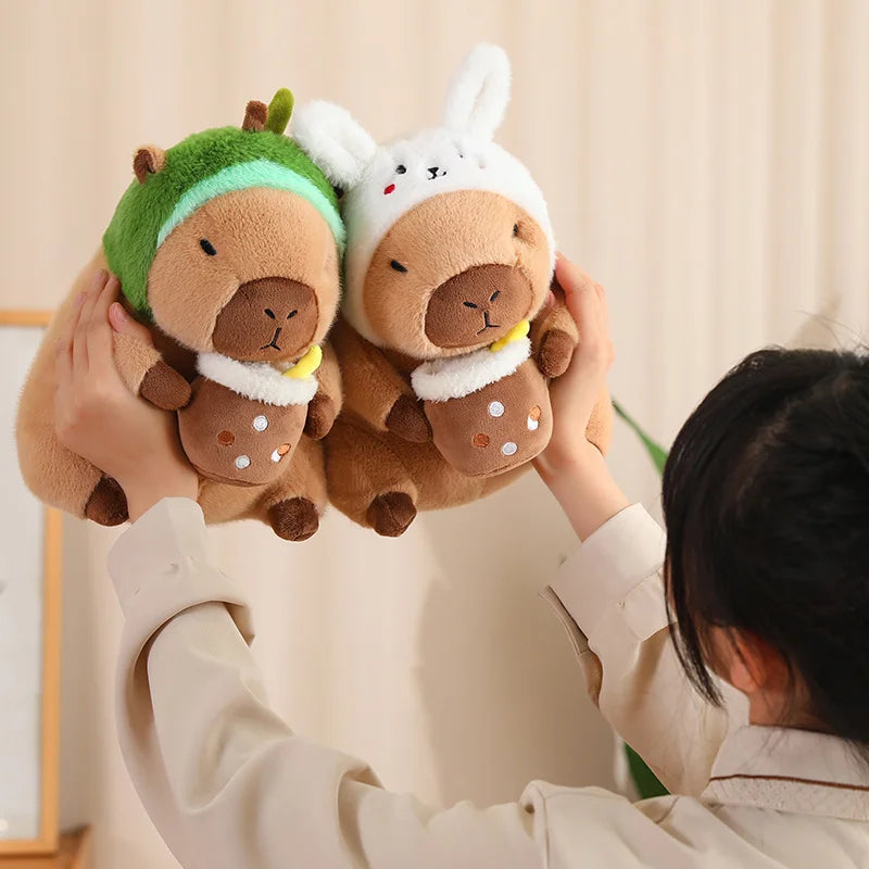 Lotus leaf Capybara Plush Toy Turtle Oyster Bee Bckpack Capibara Cosplay Unicorn Dinosaur Boba Bread Ring Decor Stuffed Animals