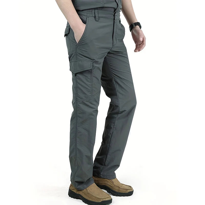 Casual Men Pants Summer Multiple Pockets Cargo Pants Quick Dry Thin Trousers Outdoor Hiking Workout Breathable Long Pant New