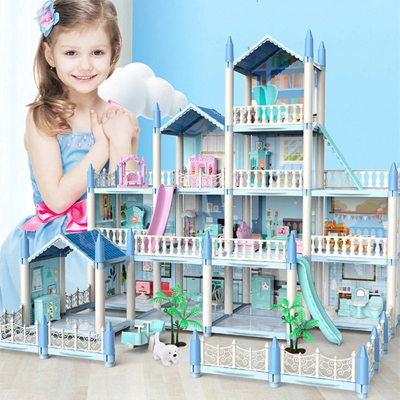 Diy Mini Doll House - 3d Assembling With Kids Walk-through Princess Castle, Led Lights, Birthday Surprise Toys