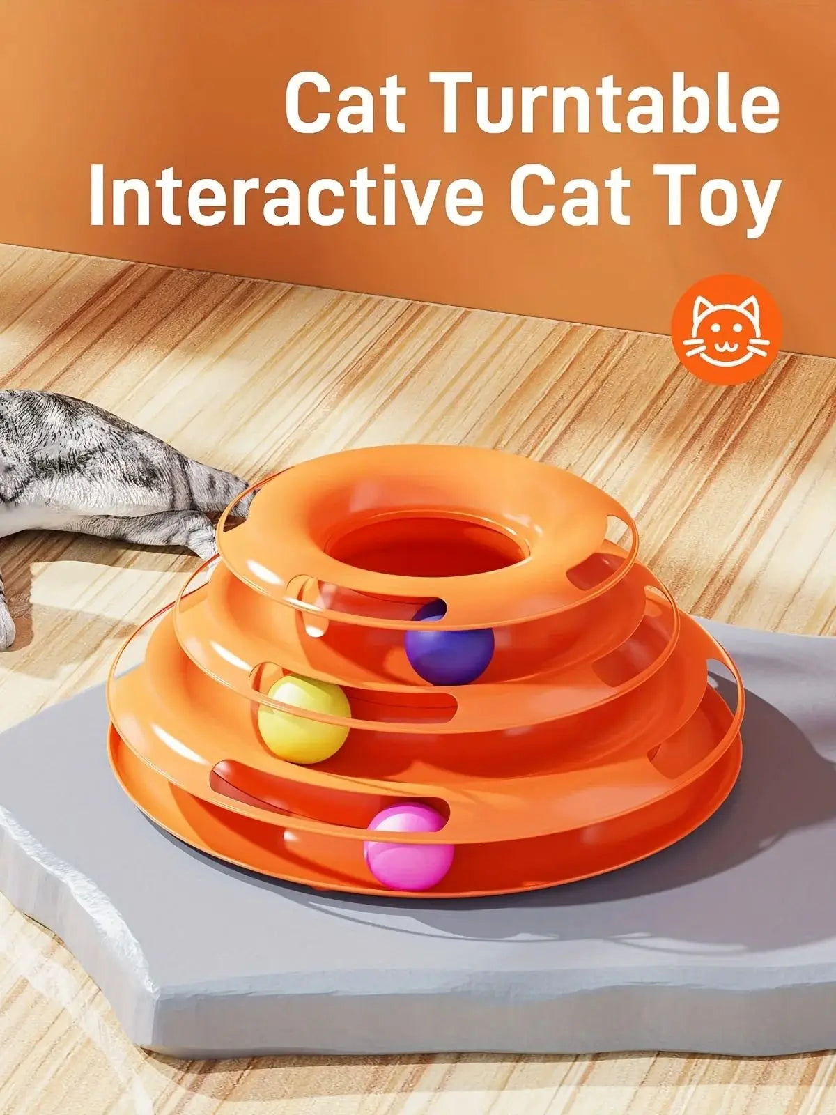 Cat Four Layer Turntable Toy Educational Play Track Tower Cat Teaser Toy For Indoor Cat Interactive Supply