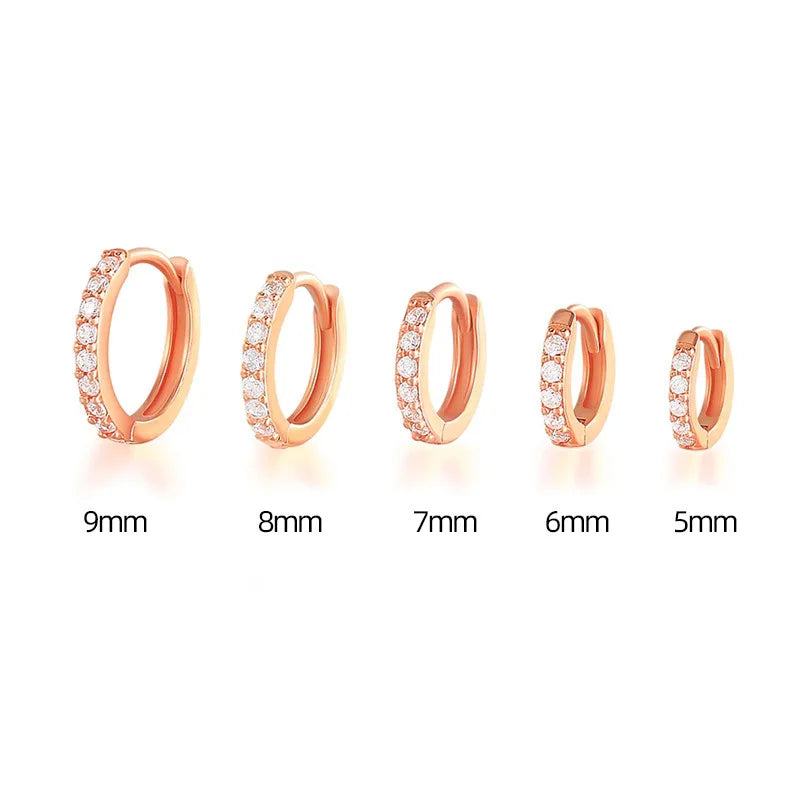 1Set Stainless Steel Minimal Hoop Earrings Circle Round Huggies for Women Punk Gold Silver Color Ear Ring Bone Stud Jewelry Gift