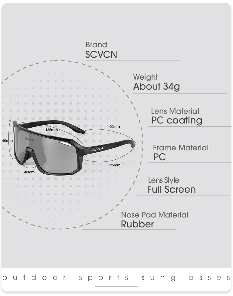 Cycling Glasses Photochromic Sunglasses Men Women Mountain Bike Road Eyewear New Bicycle Riding Outdoor Sports Hiking Goggles