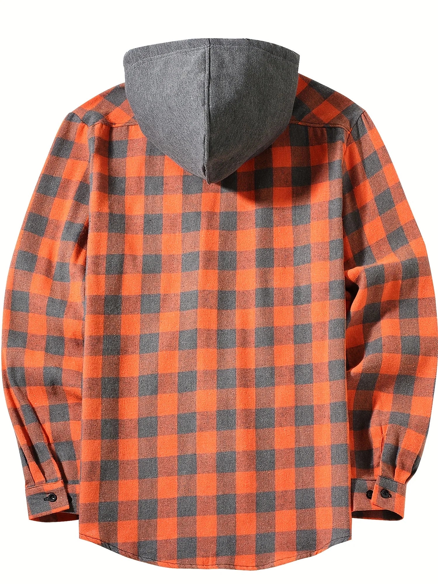 New Coat Spring and Autumn Men's Loose Plaid Hooded Shirt Large Size Fashion Casual Long sleeved Shirt Street StyleS-3XL