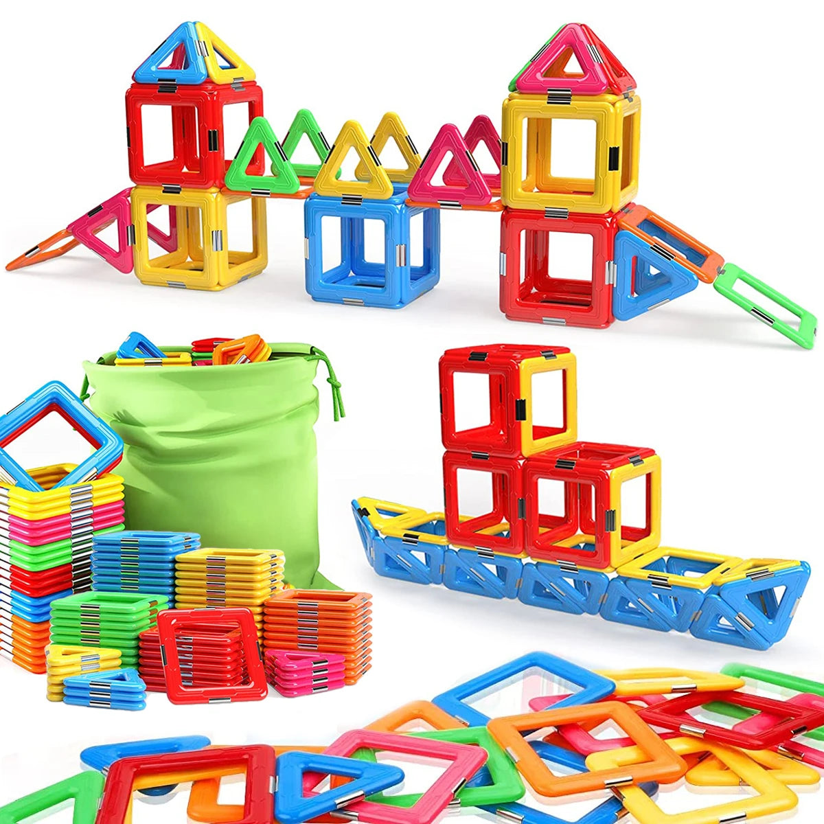 Magnetic Building Blocks Big Size STEM Toys Learning Educational Constructor Set Magnet Toys For Children Toys for Kids Gifts