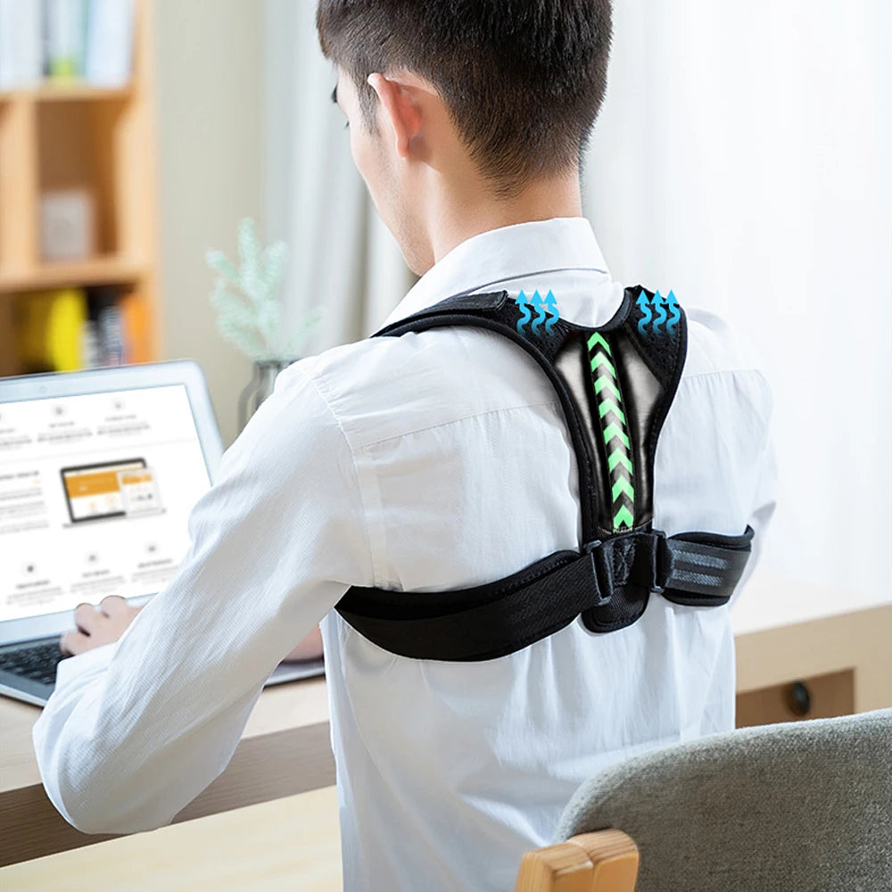 Adjustable Back Posture Corrector Belt Clavicle Spine Men Women Home Office Outdoor Upper Back Waist Shoulder Posture Correction