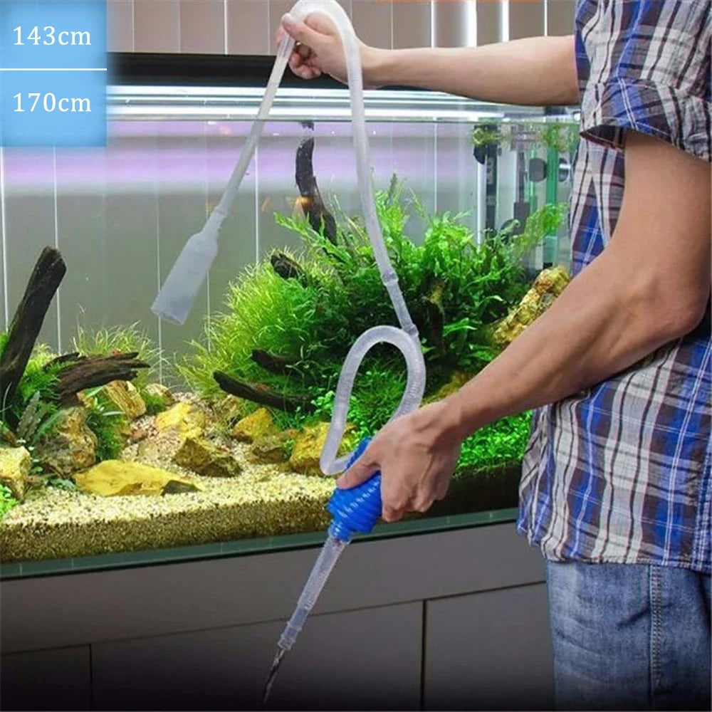 Aquarium Siphon Fish Tank Siphon Vacuum Cleaner Water Pump Aquarium Accessories Semi-automatic Water Changer Gravel Water Filter