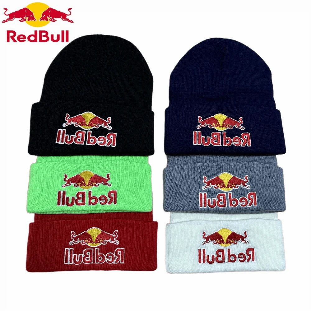 New Fashion 6 colors Red Bull High Quality Knitted Hat for Women and Men Casual Beanie Hat Cap Winter Soft Warm Caps Unisex