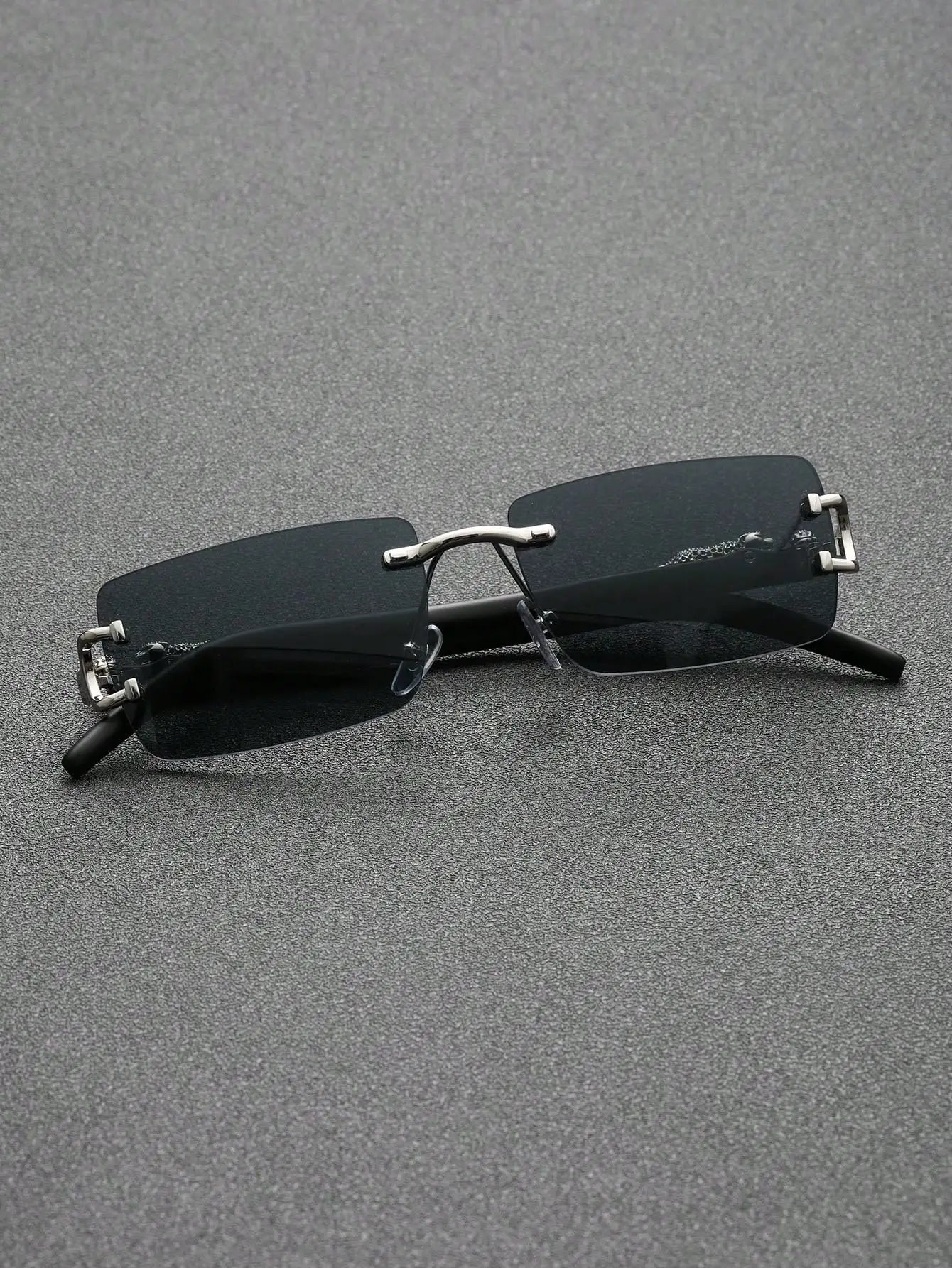 1 Pc Fashionable Trendy Frameless Rectangular Personalized Sunglasses For Daily Life