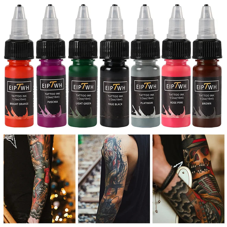 15ml 14colors Tattoo Ink Pigment with box Body Art Tattoo Kits Professional Beauty Paints Makeup Tattoo Supplies Semi-permanent