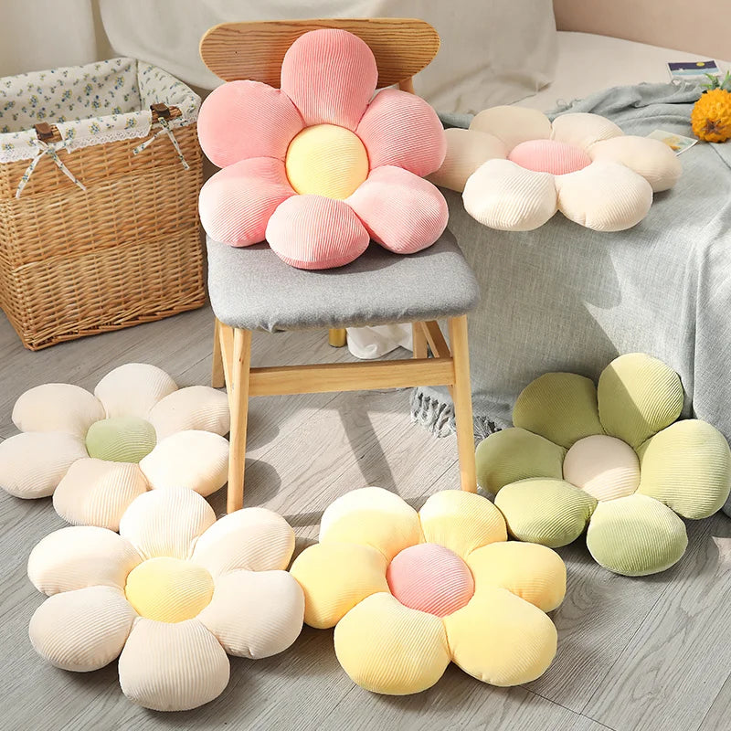 30-65cm Kawaii Colorful Flower Plush Pillow Cushion Soft Sunflower Plant Mat Stuffed Sofa Bed Sleeping Back Cushion Decor Gifts