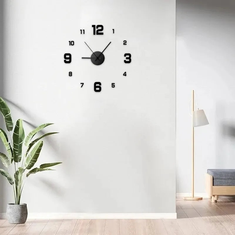 Digital Clock Wall Clock Living Room Large Garden Acrylic Mirror Sticker Decoration Decoration for Bedroom Decororation Clocks