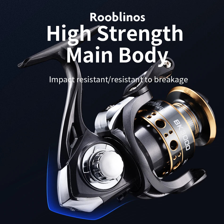 Rooblinos BK Spinning Fishing Reels For Saltwater Freshwater Metal Spool Left/Right Interchangeable Trout Carp Fishing Tackle