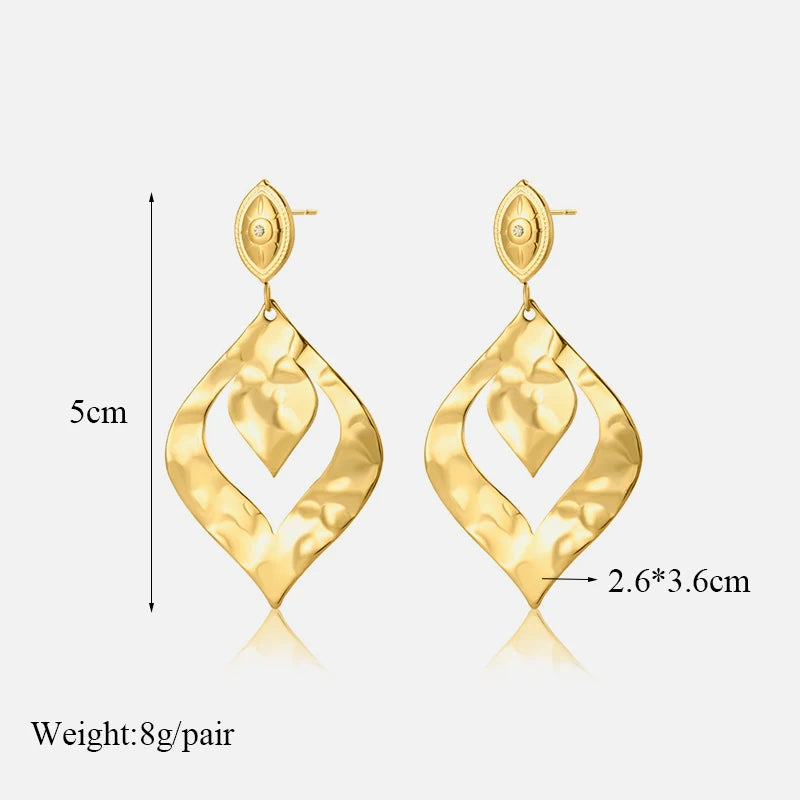 EILIECK 316L Stainless Steel Waterproof Gold Color Stud Earrings For Women Girl Fashion New Gift Ear Buckle Jewelry Bijoux