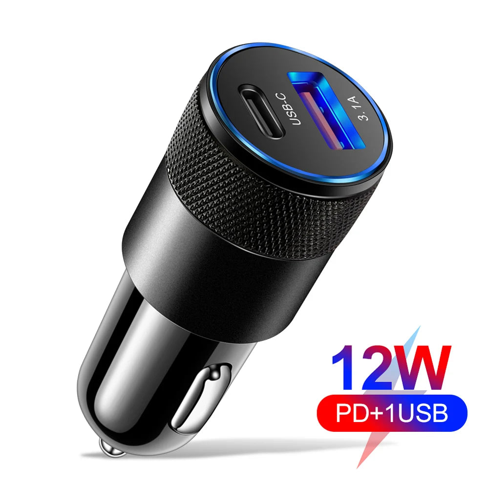 65W Quick Charge 3.0 Car Charger Cigarette Lighter Adapter USB Type C Fast Chargin Socket Power Outlet Interior Replacement Part