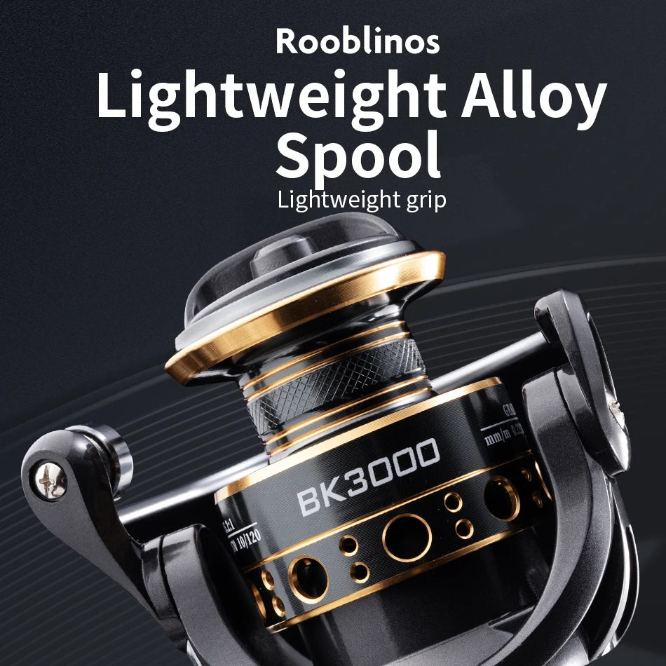 Rooblinos BK Spinning Fishing Reels For Saltwater Freshwater Metal Spool Left/Right Interchangeable Trout Carp Fishing Tackle