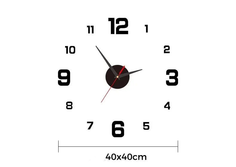 Digital Clock Wall Clock Living Room Large Garden Acrylic Mirror Sticker Decoration Decoration for Bedroom Decororation Clocks